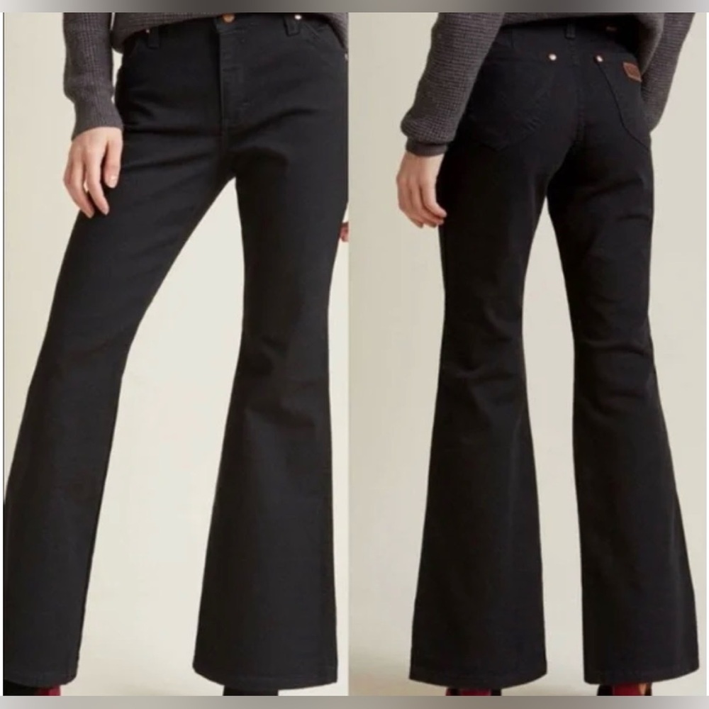 Wrangler Black Flare Jeans Wide Leg